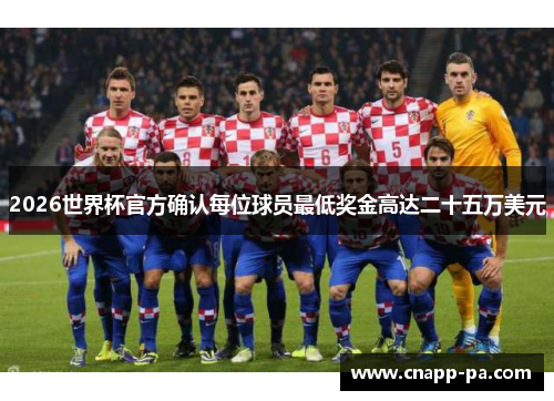 2026世界杯官方确认每位球员最低奖金高达二十五万美元 2026世界杯官方确认每位球员最低奖金高达二十五万美元