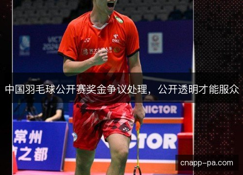 中国羽毛球公开赛奖金争议处理，公开透明才能服众